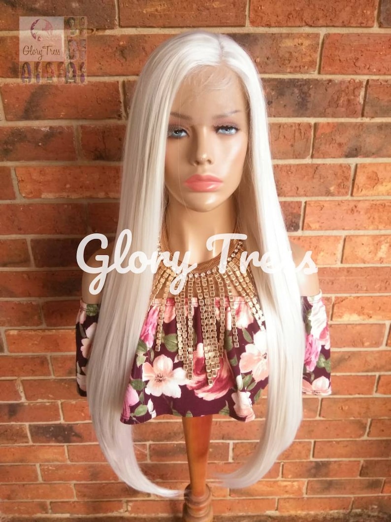 Lace Front Wig Wigs Glory Tress 60 White Blonde Wig Etsy
