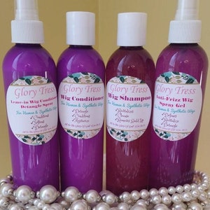 Shampoo & Conditioner, Wig Detangler Spray, Anti-Frizz Spray Gel, Bath And Beauty, Gift Set, Glory Tress, Hair Care Products // CLEANSE2