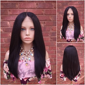 Kinky Straight Lace Front Wig | Black Yaki Straight Wig | Glory Tress Wigs, Alopecia Chemo Wig, African American Wig //OPAL