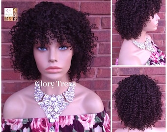 Personalizzata // Parrucca a calotta intera riccia e crespa, 100% capelli umani Remy, parrucca afro castano scuro, parrucca afroamericana // EDEN3