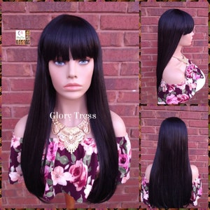 Black Full Wig, China Bang Wig, Long Black Wig, Glory Tress, On Sale// RAVEN