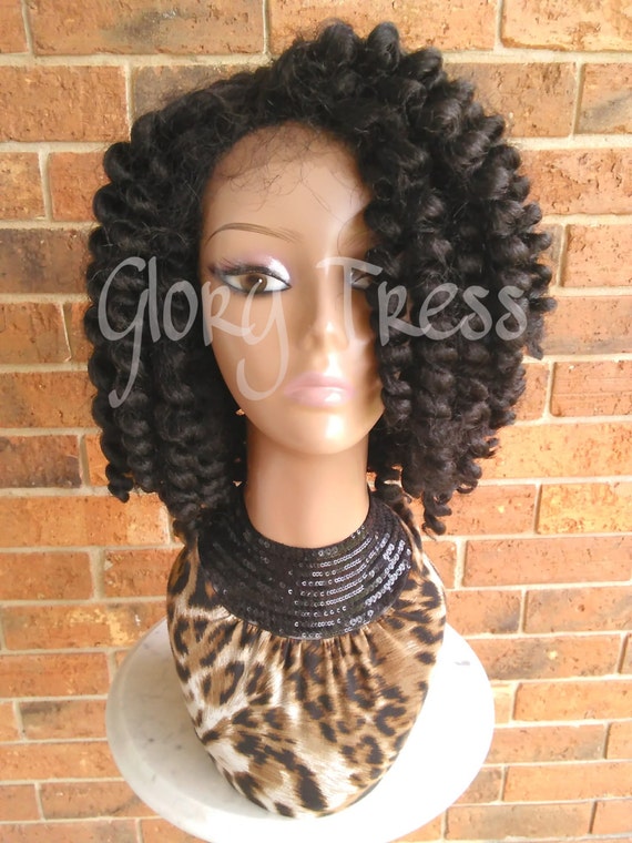 On Sale Bantu Knot Out Crochet Braided Lace Front Wig Etsy