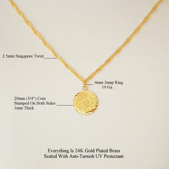 Vintage Middle Eastern Gold Tone Coin Necklace