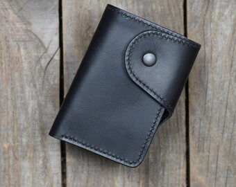 Personalized in many colors, Handstitched Mid Wallet, Vegetable tanned leather wallet, Compact wallet, Bi-fold wallet, Horizontal wallet