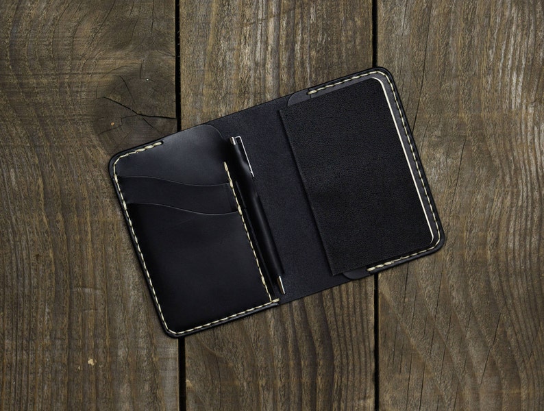 Leather Notebook Wallet EDC Small Wallet Free Pen & Etsy