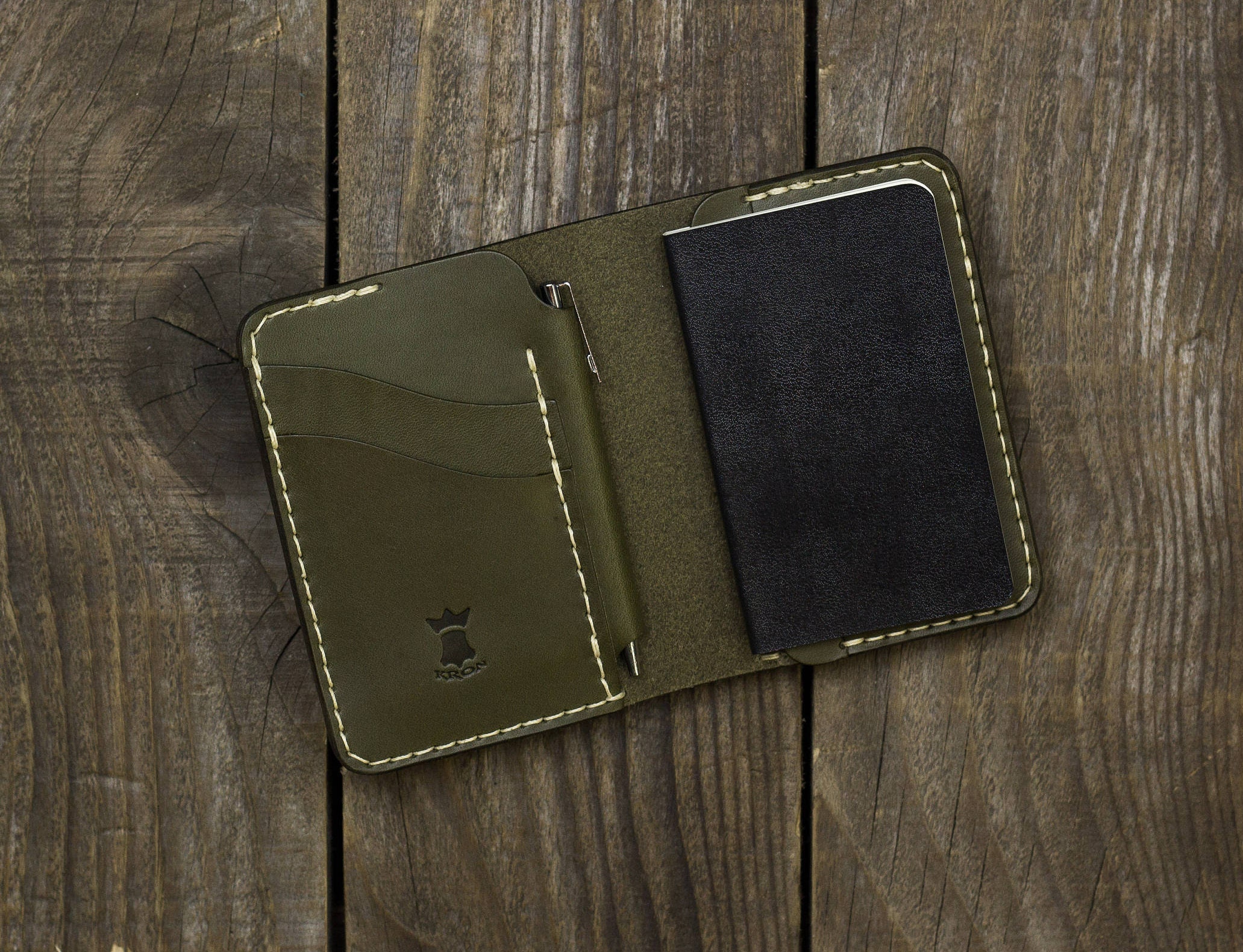 Personalized Leather Notebook Wallet EDC Small wallet Free Etsy