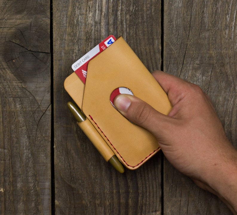 Leather Notebook Wallet EDC Small Wallet Space Pen Free Etsy