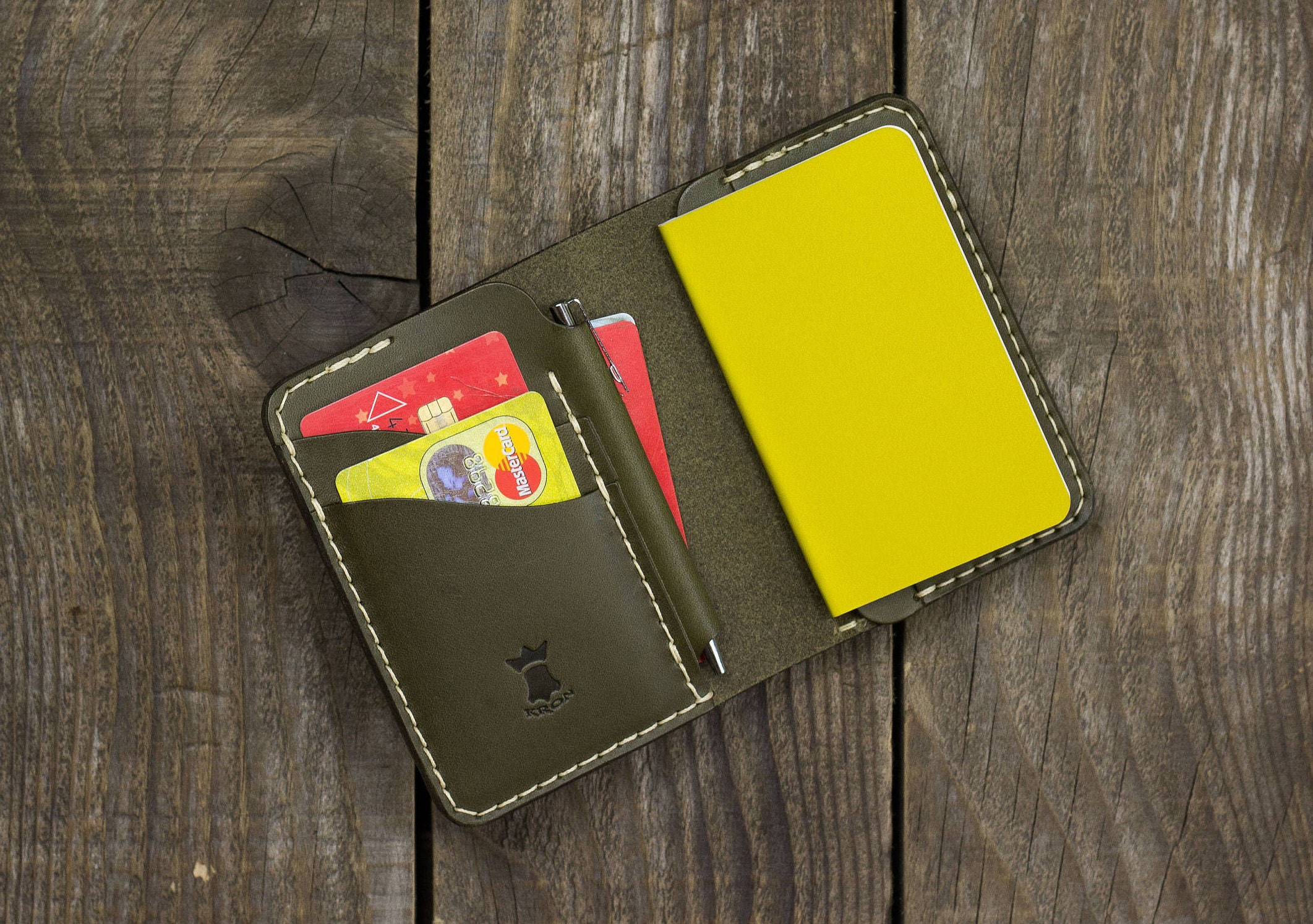 Personalized Leather Notebook Wallet EDC Small wallet Free Etsy
