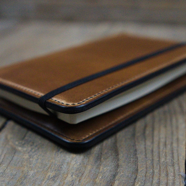 Funda de cuero para portátil Horween Chromexcel gruesa A6, hecha para adaptarse a su portátil, funda de cuero ajustada para portátil. Leuchtturm, Hobonichi, etc.