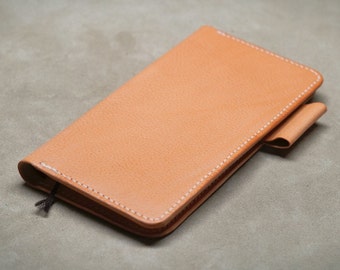 LIMITED QUANTITIES.  Soft natural veg tan leather Hobonichi weeks cover, Journal cover