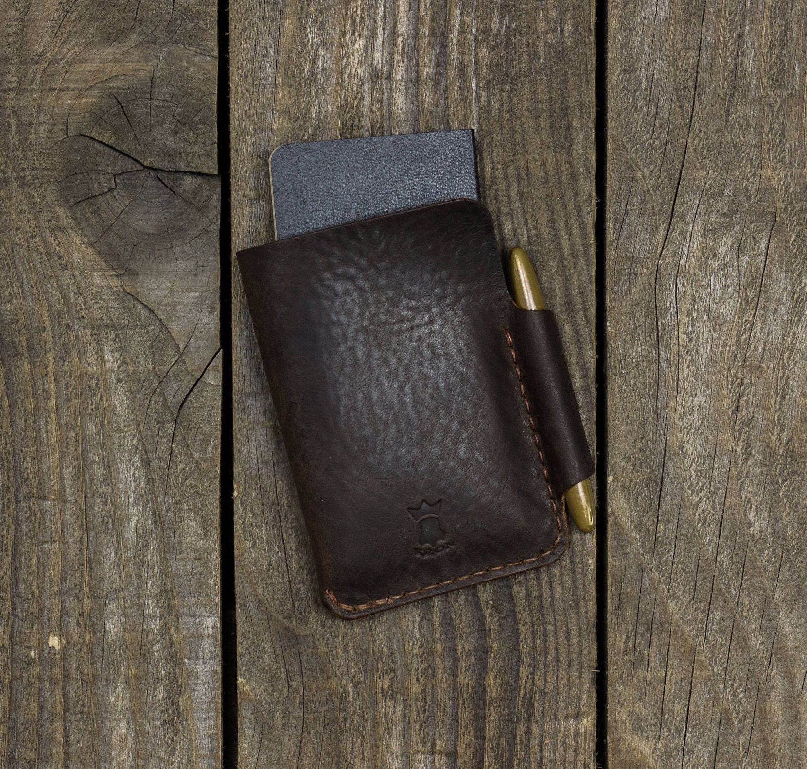 Leather Notebook Wallet EDC Small Wallet Space Pen Free Etsy Australia