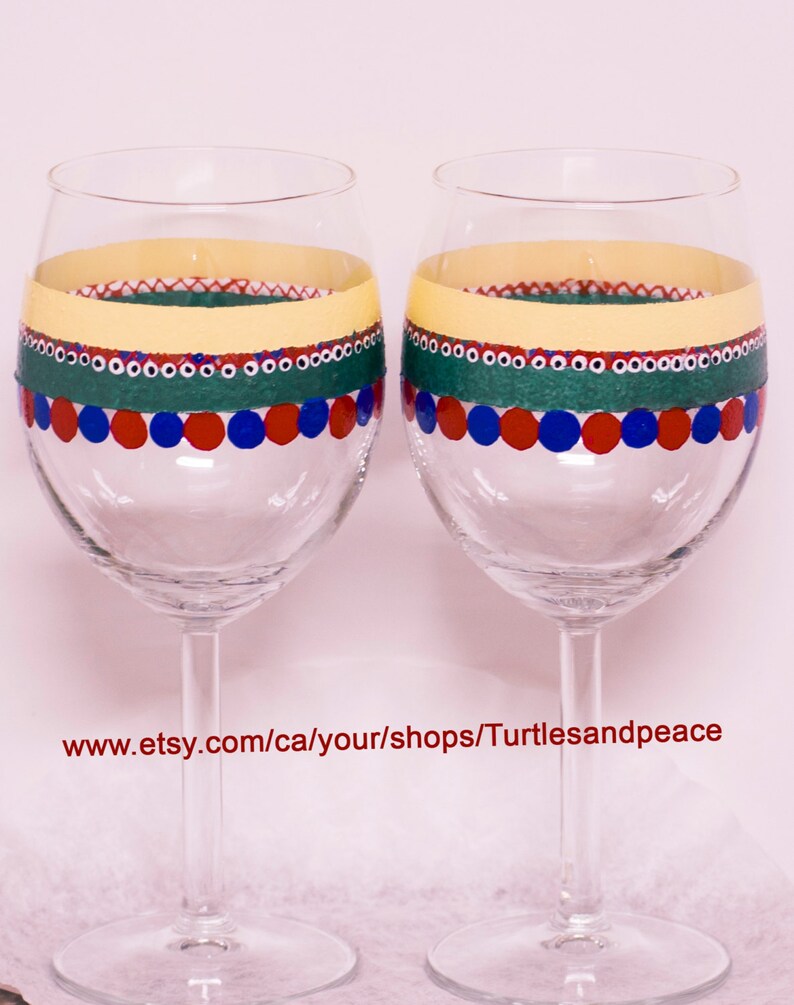 Wine GLASSES, HAND PAINTED Wine Glasses, Unique Custom Glass, One of a