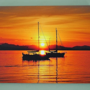 canvas, sailboat, Sailing, water feature, Sailboat photo canvas, water wall art, dorm room decor, ocean art gift, 16 x 20 inch wood canvas