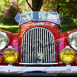Fotografia de carro de luxo vintage, presente de DIA DOS PAIS, arte de carro de luxo, presente viril, presente para homens, foto antiga antiga, foto de carro requintado, carro vermelho