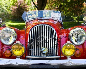 Vintage luxury car photography, FATHERS DAY gift, luxury car art, manly gift, Gift for men, Antique Old photo, exquisite car photo, red car