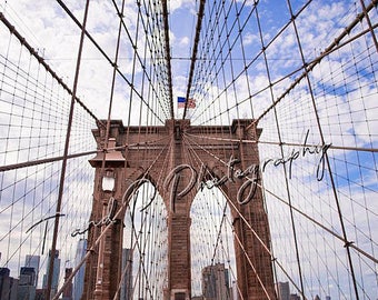 Brooklyn Bridge photo, Fine art photography, NEW YORK photos, city art, Manhattan, travel photography, landmark photo, living room decor