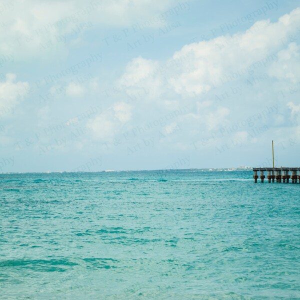OCEAN photography, Mayan Riviera, Mexico, Cancun, nautical, digital download, Instant printable art, ocean sea photo download, CARIBBEAN Sea