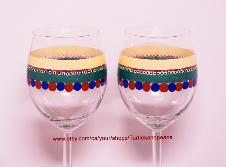 Wine GLASSES, HAND PAINTED Wine Glasses, Unique Custom Glass, One of a