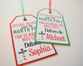 santa gift tags etsy