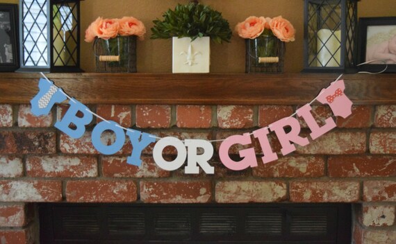 Boy or Girl Banner, Gender Reveal Banner, Gender Reveal Party Decor, Baby Shower Banner, Boy or Girl, Gender Reveal Decor Il_570xn