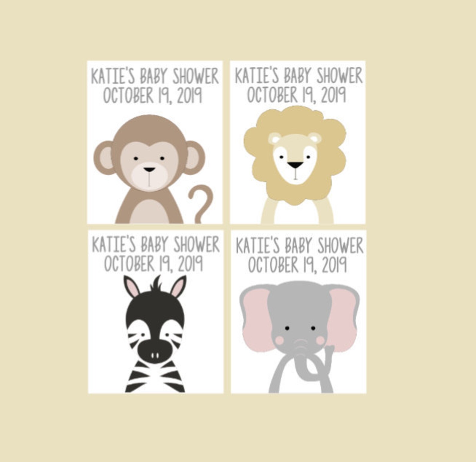 Safari Baby Shower Stickers Safari Stickers Baby Shower Etsy