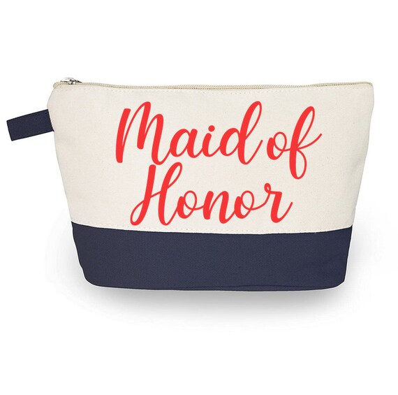 Bridesmaid Gift, Custom Cosmetic Bag, Bridal Party Gift, Maid of Honor Gift, Personalized Cosmetic Bag, Custom Makeup Bag Il_570xn
