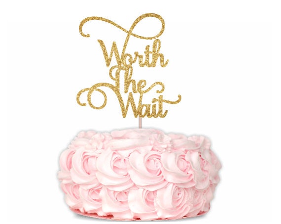 Worth The Wait Cake Topper, Baby Shower Cake Topper, Rainbow Baby, Baby Cake Topper, Glitter Baby Shower Cake Topper, Glitter Cake Topper Il_570xn