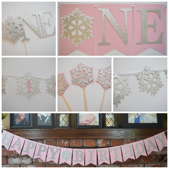 Winter Wonderland Party Decor, Winter Wonderland Theme, Winter ONEderland Decor, Winter ONEderland Theme, Snowflake Banner, 1st Birthday Il_570xn