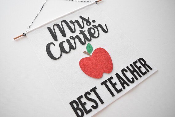 Teacher Gift, Felt Banner, Teacher Appreciation, Wall Hanging, Teacher Appreciation Gift, Personalized Teacher Gift, Teacher Name Sign Il_570xn