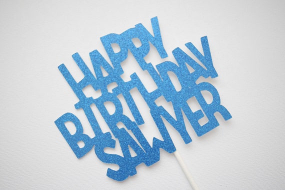 Birthday Cake Topper, Personalized Cake Topper, Happy Birthday Cake Topper, Glitter Birthday Cake Topper, Personalized Age Cake Topper Il_570xn