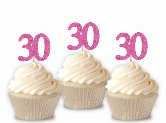 30 Cupcake Toppers 30th Birthday Cupcake Toppers Dirty 30 Etsy