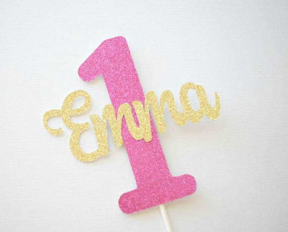 1st Birthday Cake Topper, ONE Cake Topper, Gold Glitter ONE Cake Topper, 1st Birthday Decor, Personalized Cake Topper Il_570xn