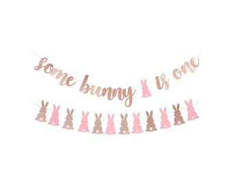 Some Bunny is One Banner, Bunny Banner, Some Bunny Is One, Bunny Garland, Easter Birthday Banner, Easter Banner, Some Bunny Banner