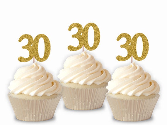30 Cupcake Toppers 30th Birthday Cupcake Toppers Dirty 30 30th Birthday Glitter Cupcake Toppers Set Of 12