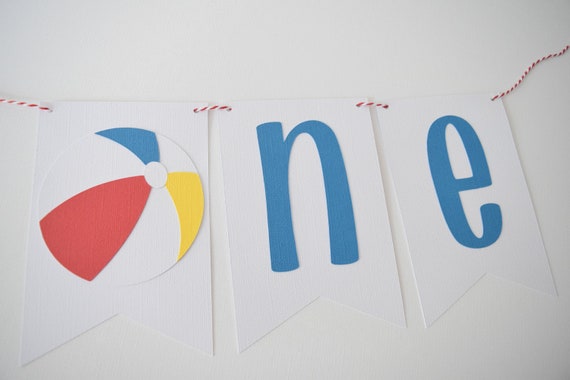 Beach Ball High Chair Banner, Beach Ball Birthday, Beach Ball Party, Swim Party, Pool Party Banner, Birthday Banner, Beach Party Banner Il_570xn