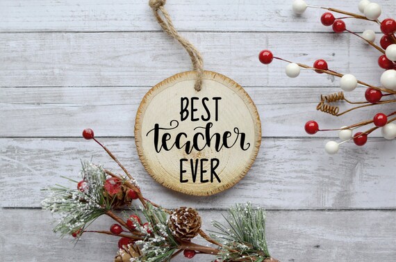 Teacher Christmas Ornament, Teacher Gift, Teacher Christmas Gift, Best Teacher Ever Ornament, Christmas Ornament, Custom Teacher Ornament Il_570xn