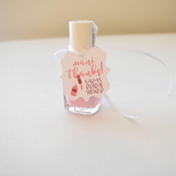 Mani Thanks Tags Bridal Shower - Etsy
