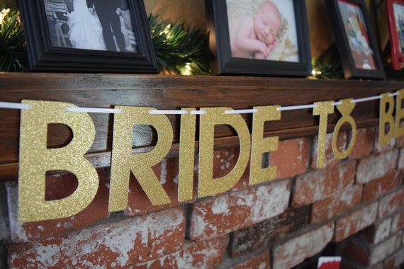 Bride To Be Banner, Bride Glitter Banner, Glitter Bride To Be Banner, Gold Blitter Bridal Shower Banner, Bachelorette Party Banner Il_570xn