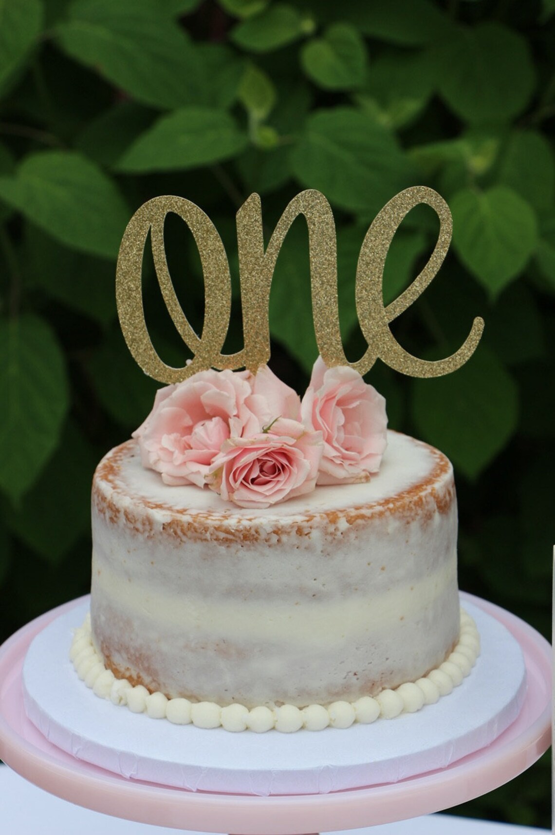 1st Birthday Cake Topper ONE Cake Topper Gold Glitter ONE Etsy