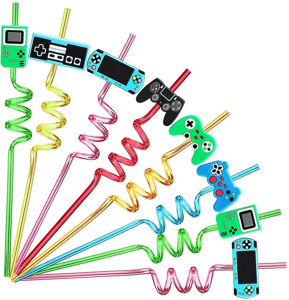 12 Video Game Party Favors, Game Controller Drinking Straws, Goodie Bags for Kids, Gamer Birthday Party Supplies, Game On Party Supplies Il_570xn