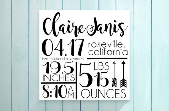 Personalized Baby Gift, Birth Stats, New Baby Stats Birth Announcement, Baby Shower Gift, Keepsake Baby Gift, Keepsake Birth Details Il_570xn
