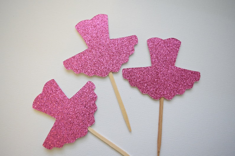 Tutu Cupcake Toppers Glitter Cupcake Toppers Ballerina Cupcake Toppers Glitter Ballerina Cupcake Toppers