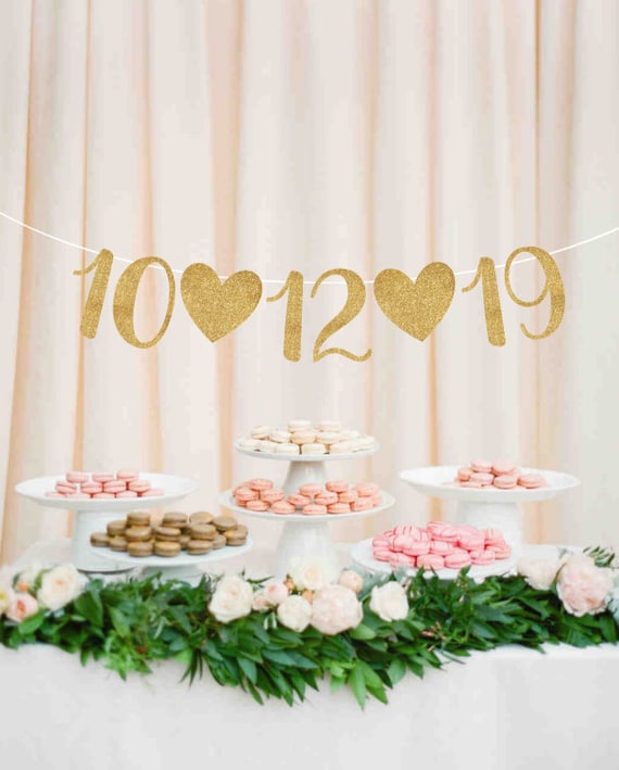 Save the Date Banner, Wedding Date Banner, Bridal Shower Banner, Save The Date, Engagement Banner, Engagement Photo Prop, Custom Date Banner Il_570xn