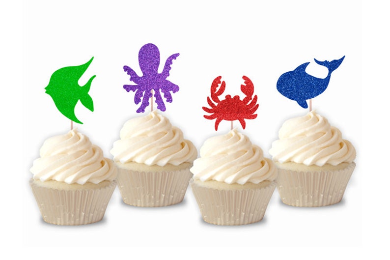 Sea Animal Cupcake Toppers Under the Sea Cupcake Toppers Etsy