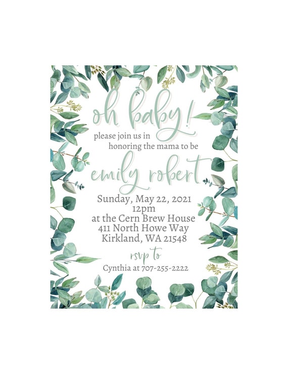 Baby Shower Invitation, Oh Baby Digital Invite, Baby Shower Invite, Oh Baby Invite, Oh Baby Invitation Il_570xn