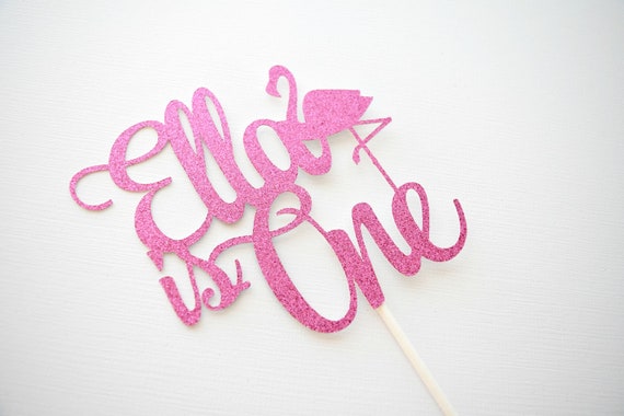 Flamingo Cake Topper, ONE Cake Topper, 1st Birthday Decor, Glitter Cake Topper, Flamingo Party Decor, 1st Birthday Party, Smash Cake Il_570xn