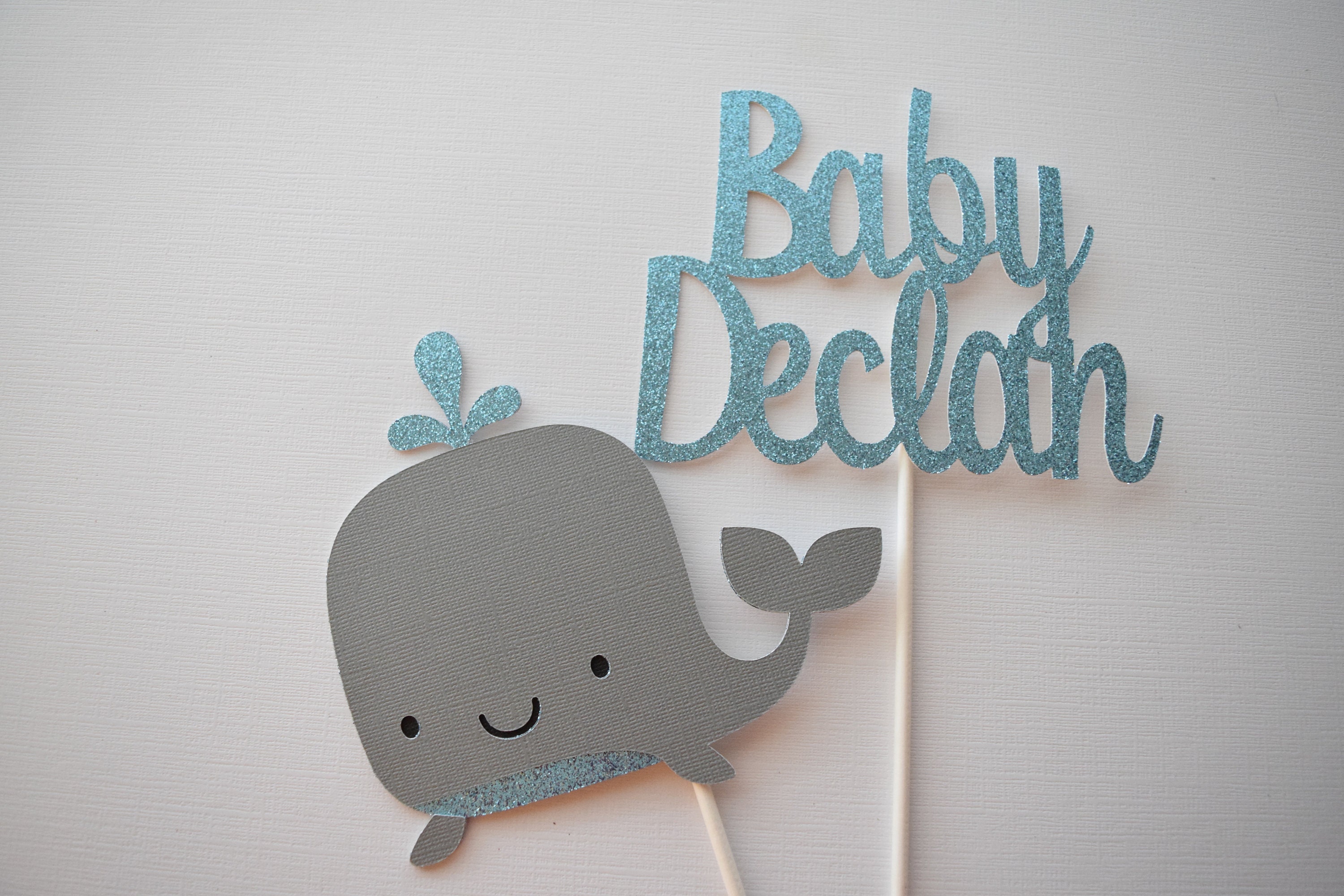 Baby Shower Cake Topper Baby Cake Topper Whale Baby Shower Etsy