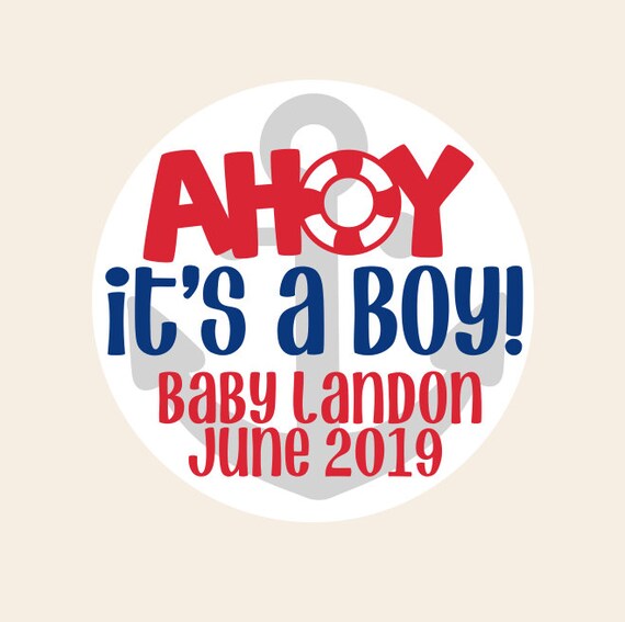 Ahoy It's A Boy Stickers, Baby Shower Stickers, Baby Shower Favor Stickers, Nautical Baby Shower, It's A Boy, Baby Shower Stickers Il_570xn