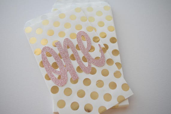 Gold Favor Bags First Birthday Favors 1st Birthday Favor Etsy