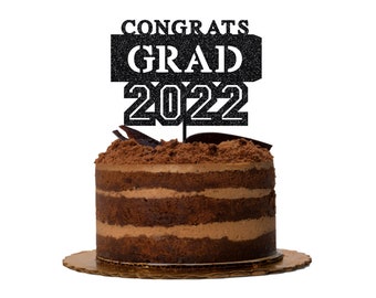 Class of 2022 Cake Topper, Graduation Cake Topper, Graduation Centerpiece, Congrats Grad Cake Topper, Grad Cake Topper, Glitter Cake Topper